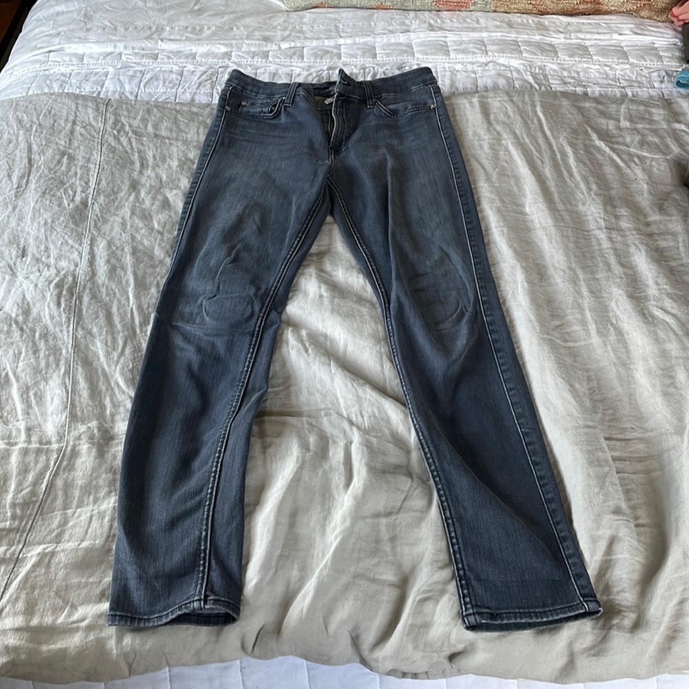 7 for all Mankind Skinny, mid rise jeans.